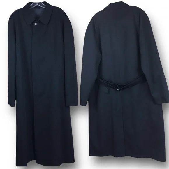 Burberry London Single Breasted Belted 100% Wool Car Trench Coat Size 40R - Picture 5 of 15